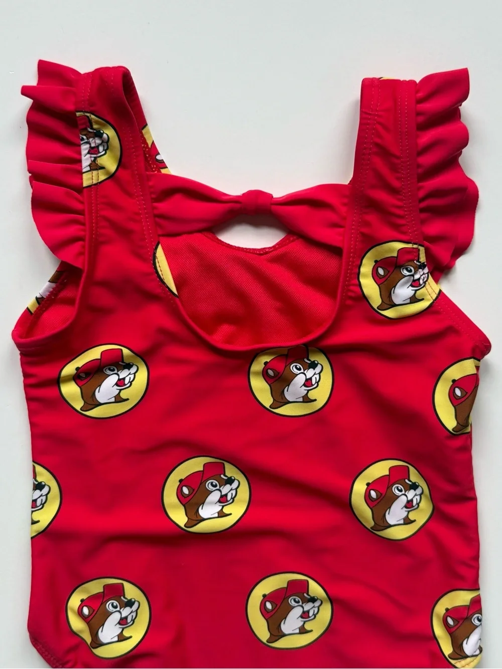 Buc-ees Girls Logo Mascot One-Piece Swimsuit - Size 3T